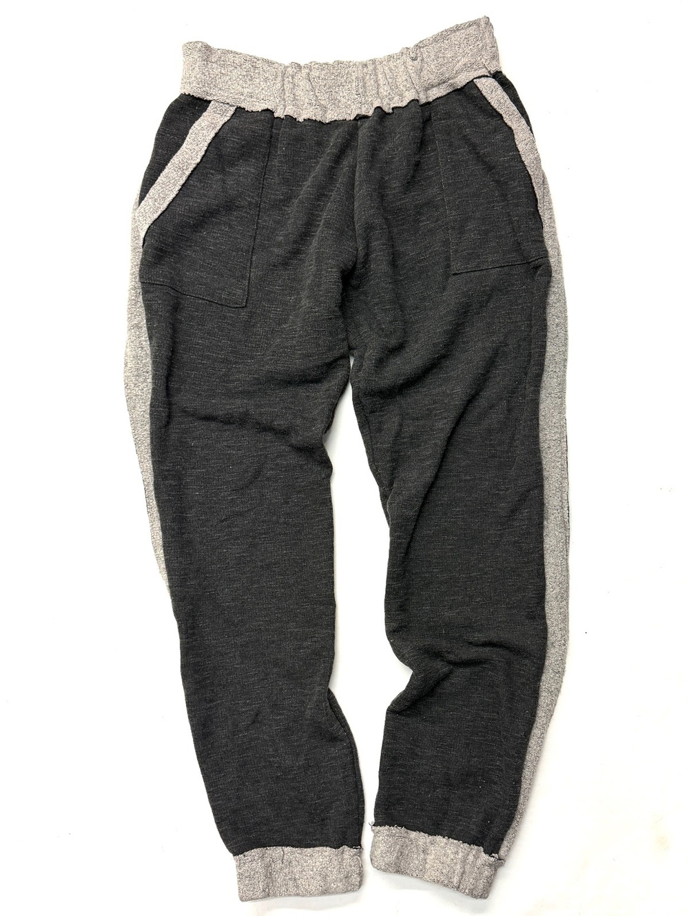 LucyLove Women's Gray Comfy Jogger Sweatpants Lounge Terry Contrast Trim Medium
